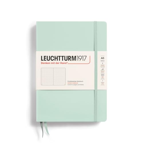 LEUCHTTURM1917 367259 Notizbuch Medium (A5), Hardcover, 251 nummerierte Seiten, Mint Green, dotted von LEUCHTTURM1917