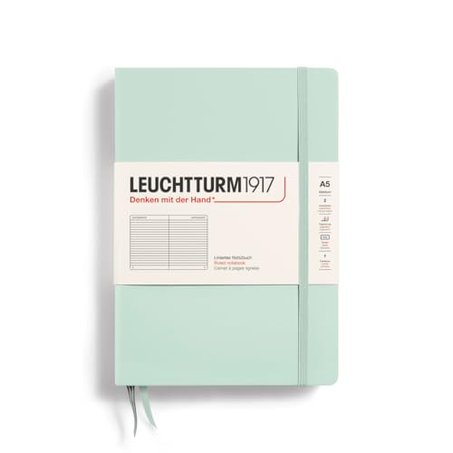LEUCHTTURM1917 367260 Notizbuch Medium (A5), Hardcover, 251 nummerierte Seiten, Mint Green, liniert von LEUCHTTURM1917