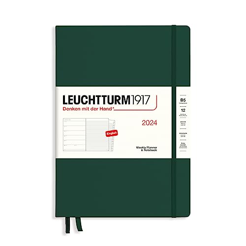 LEUCHTTURM1917 367750 Wochenkalender & Notizbuch Composition (B5) 2024, 12 Monate, Forest Green, Englisch von LEUCHTTURM1917