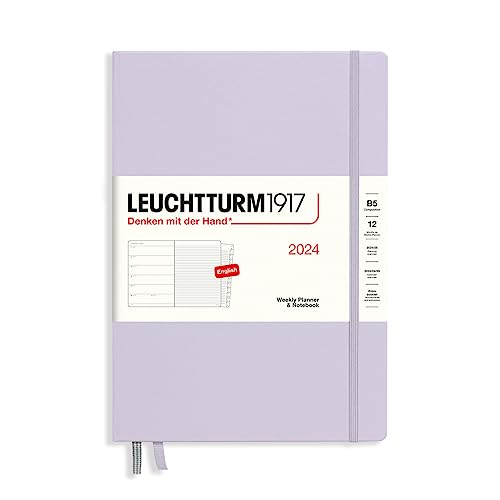 LEUCHTTURM1917 367752 Wochenkalender & Notizbuch Composition (B5) 2024, 12 Monate, Lilac, Englisch von LEUCHTTURM1917