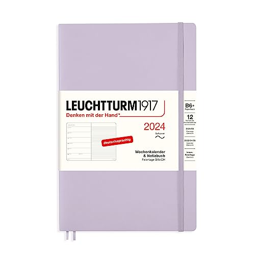 LEUCHTTURM1917 367807 Wochenkalender & Notizbuch Paperback (B6+) 2024, Softcover, Lilac, Deutsch, 12 Monate von LEUCHTTURM1917