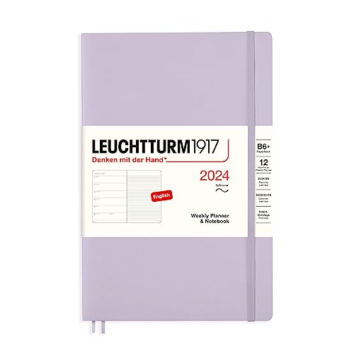 LEUCHTTURM1917 367808 Wochenkalender & Notizbuch Softcover Paperback (B6+) 2024, 12 Monate, Lilac, Englisch von LEUCHTTURM1917