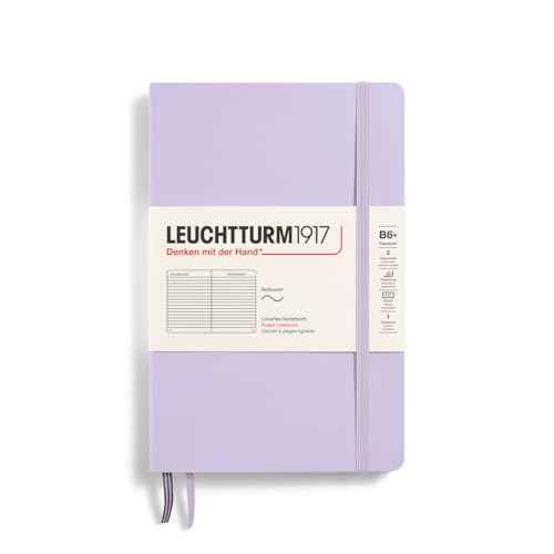 LEUCHTTURM1917 368157 Notizbuch Paperback (B6+), Softcover, 123 nummerierte Seiten, Lilac, Liniert von LEUCHTTURM1917
