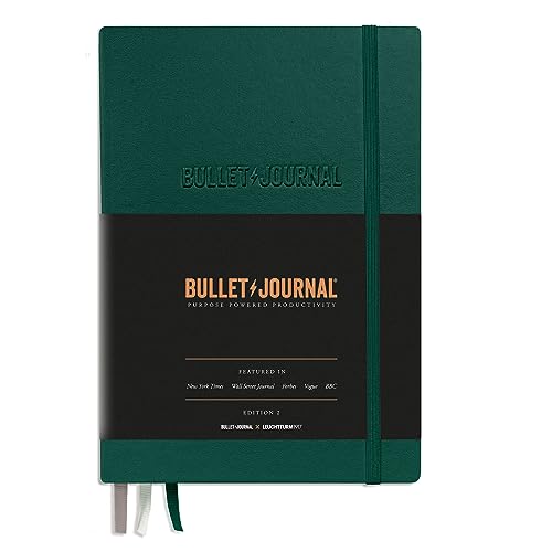 LEUCHTTURM1917 368952 Bullet Journal - Edition 2, Notizbuch Medium (A5), Hardcover, 206 nummerierte Seiten, 120 g/m² Papier, dotted, Green23 von LEUCHTTURM1917