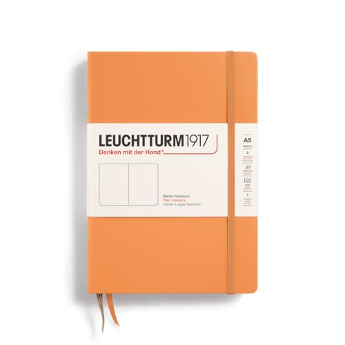 LEUCHTTURM1917 369779 Notizbuch Medium (A5), Hardcover, 251 nummerierte Seiten, Apricot, blanko von LEUCHTTURM1917