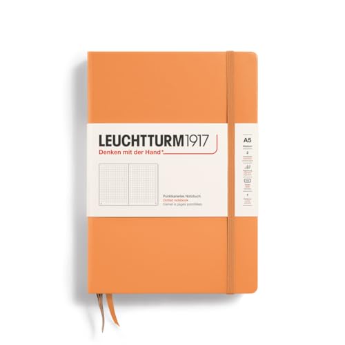 LEUCHTTURM1917 369780 Notizbuch Medium (A5), Hardcover, 251 nummerierte Seiten, Apricot, dotted von LEUCHTTURM1917