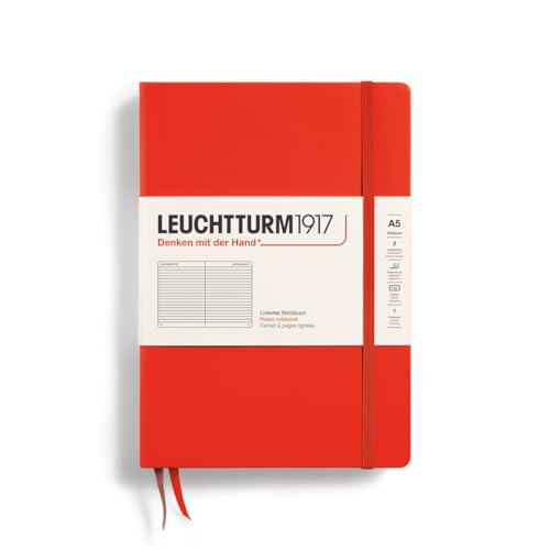 LEUCHTTURM1917 369785 Notizbuch Medium (A5), Hardcover, 251 nummerierte Seiten, Lobster, liniert von LEUCHTTURM1917