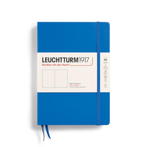 LEUCHTTURM1917 369787 Notizbuch Medium (A5), Hardcover, 251 nummerierte Seiten, Sky, blanko von LEUCHTTURM1917