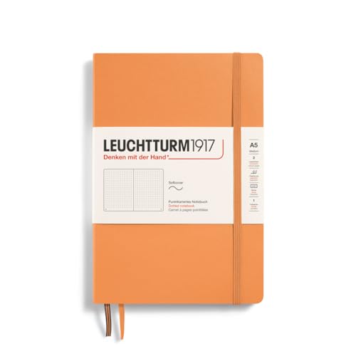 LEUCHTTURM1917 369796 Notizbuch Medium (A5), Softcover, 123 nummerierte Seiten, Apricot, dotted von LEUCHTTURM1917