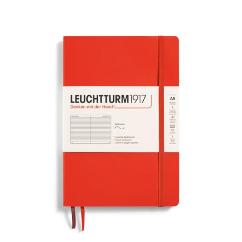 LEUCHTTURM1917 369800 Notizbuch Medium (A5), Softcover, 123 nummerierte Seiten, Lobster, liniert von LEUCHTTURM1917