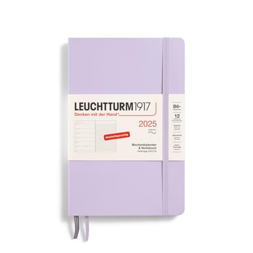 LEUCHTTURM1917 370520 Wochenkalender & Notizbuch Paperback (B6+) 2025, Softcover, Lilac, Deutsch von LEUCHTTURM1917