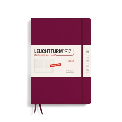 LEUCHTTURM1917 370582 Wochenplaner Composition (B5) 2025, Port Red, Deutsch von LEUCHTTURM1917