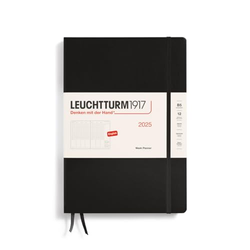 LEUCHTTURM1917 370688 Wochenplaner Composition (B5) 2025, Schwarz, Englisch von LEUCHTTURM1917