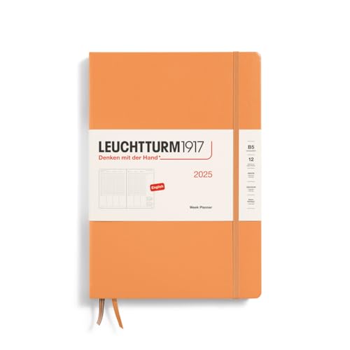 LEUCHTTURM1917 370691 Wochenplaner Composition (B5) 2025, Apricot, Englisch von LEUCHTTURM1917