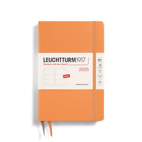LEUCHTTURM1917 371015 Wochenkalender Paperback (B6+) 2025, Apricot, Englisch von LEUCHTTURM1917