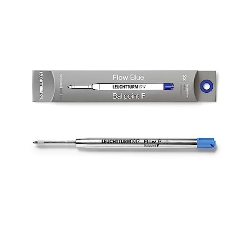 LEUCHTTURM1917 - Kugelschreiber Parker Style Ersatzminen für Drehgriffel Nr 1 - dokumentenecht ISO 15727-2 (2 Stück, feine Spitze, königsblau) von LEUCHTTURM1917