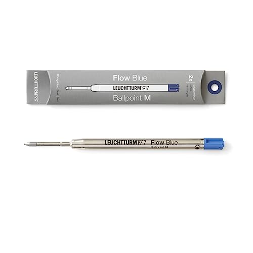 LEUCHTTURM1917 - Kugelschreiber Parker Style Ersatzminen für Drehgriffel Nr 1 - dokumentenecht ISO 15727-2 (2 Stück, mittlere Spitze, blau) von LEUCHTTURM1917