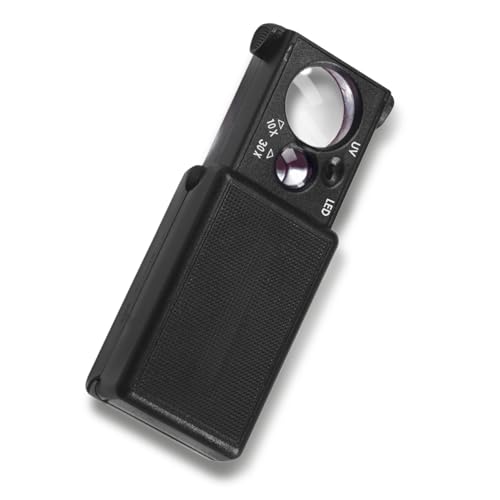 Leuchtturm 338880 Lupe desplegable-led, 10 und 30-fache Vergrößerung, Schwarz von LEUCHTTURM1917