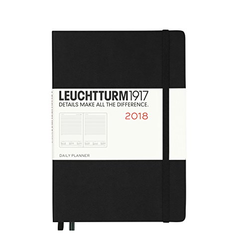 Leuchtturm1917 355244 Tageskalender 2018, Englisch, Medium (A5), Schwarz von LEUCHTTURM1917