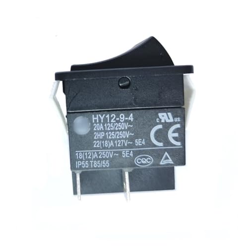 LEVINE Netzschalter, Netzschalter, industrieller Druckknopf, Ein-/Aus-Wippschalter, Drucktastenschalter für Schweißgerät, 125/250 V, 18 (10) A, HY12-9-4, 4-polig, 2 Stück von LEVINE