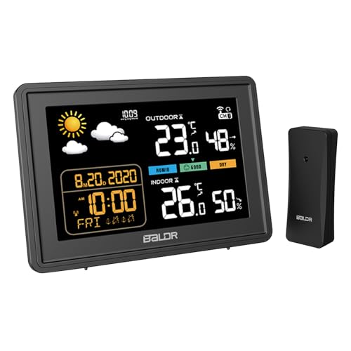 LEVIPE Wetterstation Funk mit Außensenso, Wetterstation Funkwetterstation mit Innen Außen Temperatur und Luftfeuchtigkeit Wettervorhersage Innenbereich, Außen, mit LCD-Sensor,DCF-Funkuhr Digitales LEVIPE Wetterstation Funk mit Außensenso, Wetterstation Funkwetterstation mit Innen Außen Temperatur und Luftfeuchtigkeit Wettervorhersage Innenbereich, Außen, mit LCD-Sensor,DCF-Funkuhr Digitales von LEVIPE