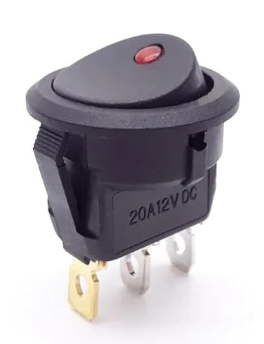 12V 20A DC LED Punktlicht Auto Boot runder Wippschalter EIN-AUS SPST Schalter von LEVSEB