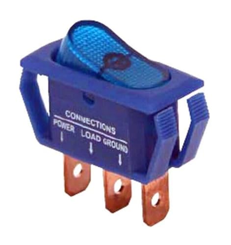 12V 25A 3 Pin Kippschalter Auto KFZ Wippschalter Blau, Beleuchtet EIN/AUS von LEVSEB