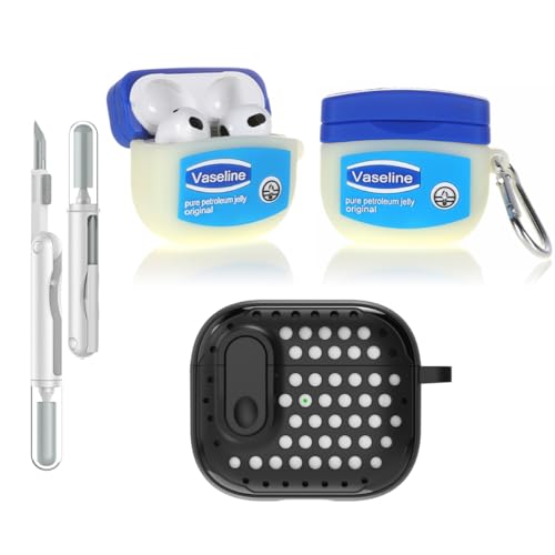 LEWOTE 3 in 1 Kompatibel mit Apple Airpods 3 Schützende Lustige Nette Fall Abdeckung mit Reiniger Kit Schlüsselanhänger (VSL) von LEWOTE