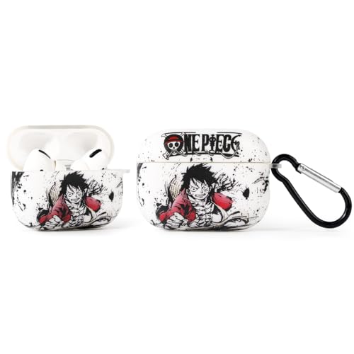 LEWOTE Kompatibel mit Apple Airpods Pro (2nd/1st Generation) Schützende lustige Nette Cartoon Case Abdeckung mit Schlüsselanhänger (Luffy) von LEWOTE