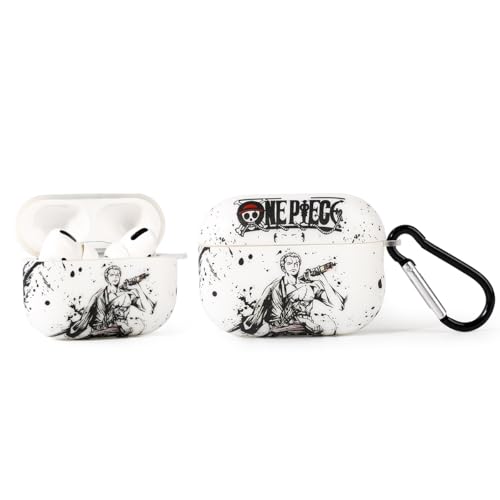 LEWOTE Kompatibel mit Apple Airpods Pro (2nd/1st Generation) Schützende lustige Nette Cartoon Case Abdeckung mit Schlüsselanhänger (Zoro) von LEWOTE