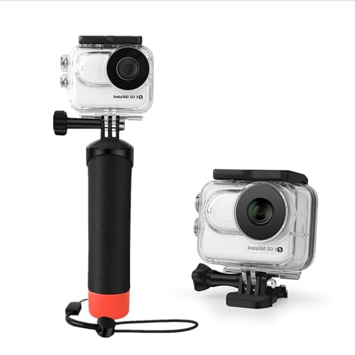 LEWOTE Wasserdichtes Gehäuse und schwimmender Handgriff, kompatibel mit Insta360 GO 3S, schützendes Unterwasser-Tauchgehäuse mit Halterung, Zubehör für Insta360 GO 3S von LEWOTE