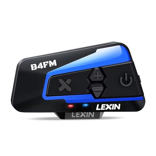 LEXIN B4FM Motorrad Intercom, Helm Headset für bis zu 10 Motorräder mit Reichweite von 2000m, DSP und CVC Geräuschunterdrückung Motorradhelm Kommunikationssystem mit Musikteilen Funktion von LEXIN