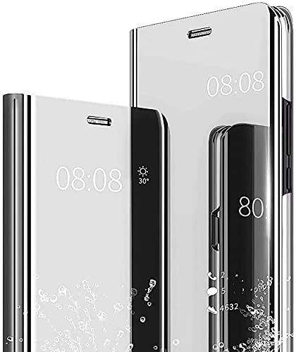 LEYAN Clear Smart View Schutzhülle für Samsung Galaxy S21 5G, Spiegel, Flip Case, Cover, transparent, Standing, stoßfest, Folio Schutzhülle mit klappbarem Ständer – Silber LEYAN Clear Smart View Schutzhülle für Samsung Galaxy S21 5G, Spiegel, Flip Case, Cover, transparent, Standing, stoßfest, Folio Schutzhülle mit klappbarem Ständer – Silber von LEYAN