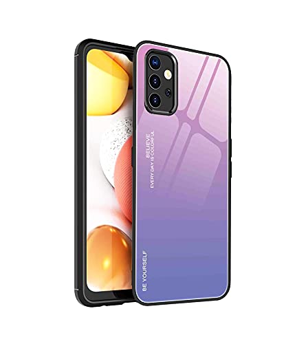 LEYAN Glas Hülle für Samsung Galaxy A32 5G, Farbverlaufsglas Schutzhülle mit TPU Rahmen und 9H Panzerglas Rückseite, Weicher Bumper Case Stoßfest Kratzfest Cover Handyhülle (2) von LEYAN