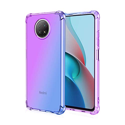 LEYAN Hülle für Xiaomi Redmi Note 9T 5G, Schutzhülle TPU Silikon Handyhülle mit Farbverlauf Design, Transparent Stoßfest Bumper Case Soft Flex Cover, Lila/Blau von LEYAN