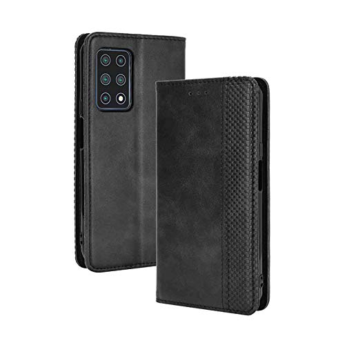 LEYAN Leder Folio Hülle für Cubot X30, Lederhülle Brieftasche Mit Kartensteckplätzen, Premium Flip PU/TPU Handyhülle Schutzhülle Case Cover mit Ständer Funktion (Schwarz) von LEYAN