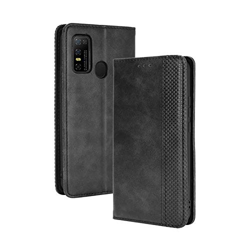 LEYAN Leder Folio Hülle für DOOGEE N30, Lederhülle Brieftasche Mit Kartensteckplätzen, Premium Flip PU/TPU Handyhülle Schutzhülle Case Cover mit Ständer Funktion (Schwarz) von LEYAN