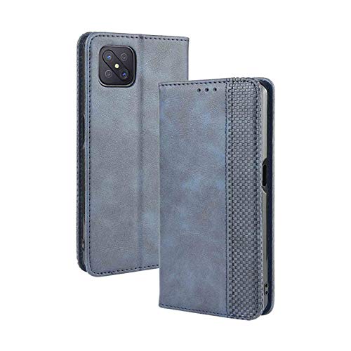 LEYAN Leder Folio Hülle für Oppo Reno4 Z 5G(Oppo Reno 4Z 5G), Lederhülle Brieftasche Mit Kartensteckplätzen, Premium Flip PU/TPU Handyhülle Schutzhülle Case Cover mit Ständer Funktion (Blau) von LEYAN