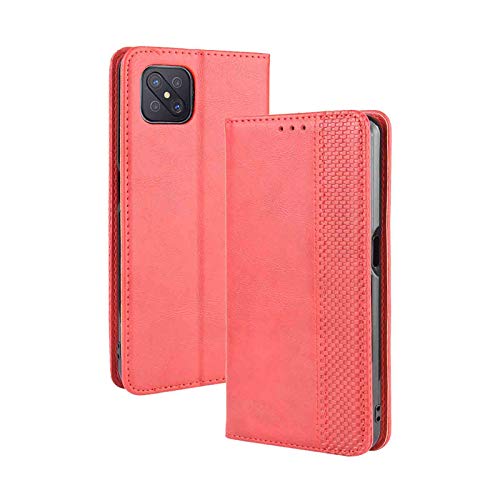 LEYAN Leder Folio Hülle für Oppo Reno4 Z 5G(Oppo Reno 4Z 5G), Lederhülle Brieftasche Mit Kartensteckplätzen, Premium Flip PU/TPU Handyhülle Schutzhülle Case Cover mit Ständer Funktion (Rot) von LEYAN