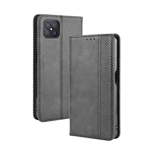 LEYAN Leder Folio Hülle für Oppo Reno4 Z 5G(Oppo Reno 4Z 5G), Lederhülle Brieftasche Mit Kartensteckplätzen, Premium Flip PU/TPU Handyhülle Schutzhülle Case Cover mit Ständer Funktion (Schwarz) von LEYAN