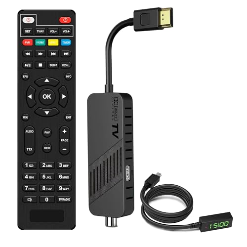 Leyf DVB-T2 DVB-T2 Decoder Full HD 1080P, TV-Decoder, versteckt hinter dem TV, Digitalanzeige, HEVC H265 Main 10 Bit, 2-in-1-Fernbedienung, HDMI/AV, USB Leyf DVB-T2 DVB-T2 Decoder Full HD 1080P, TV-Decoder, versteckt hinter dem TV, Digitalanzeige, HEVC H265 Main 10 Bit, 2-in-1-Fernbedienung, HDMI/AV, USB von LEYF
