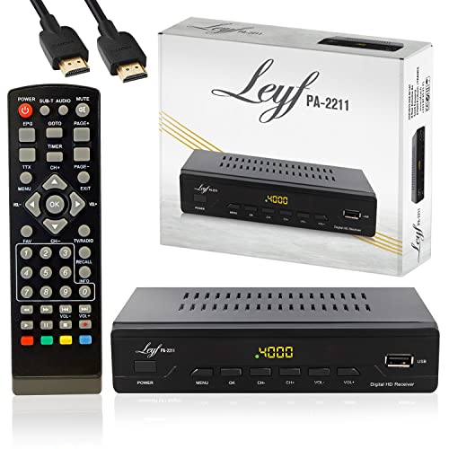 LEYF PA-2211 Kabel Receiver DVB-C Digitales Kabelfernsehen Full HD TV(DVB-C / C2, HDTV, DVB-T/T2, HD, SCART, USB) +HD Kabel, Kabelfernsehen für alle Kabelanbieter geeignet von LEYF