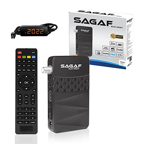 LEYF & Sagaf SUD-0507 Mini Sat Receiver DVB-S2 Full HD 1080p Digital Receiver (HDTV, Scart, USB) von LEYF