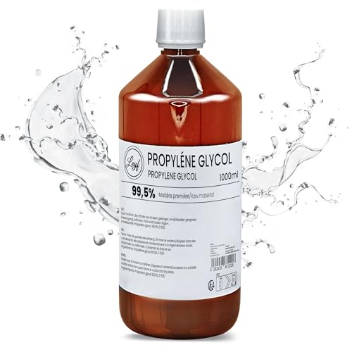 Leyf 1000 ml Propylenglykol E1520, Perfekt für DIY, Pharmaqualität 99,7% Reinheit, Lebensmittelqualität, Raw Material PG, Rein, Vegan, Ph. Eur/USP von LEYF