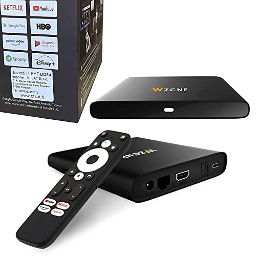 Leyf 4K Android TV Box Original Licensed by Google LLC and Netflix, Disney, Prime Video WiFi, Type-C, HDMI 2.1, USB 3.0, Ethernet, MicroSD/Smart Tv, Chromecast, YouTube von LEYF