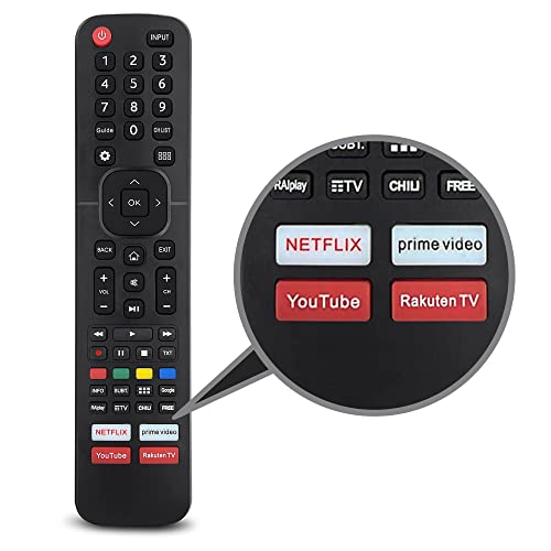 Leyf Hisense Ersatz Fernbedienung - Kompatibel mit vielen Modellen wie EN2X30H/ EN2D27/ ERF6A64/EN-33926A- für Smart LED QLED UHD TV- Netflix, Prime Video, YouTube,Rakuten TV mit Schlüsseln Leyf Hisense Ersatz Fernbedienung - Kompatibel mit vielen Modellen wie EN2X30H/ EN2D27/ ERF6A64/EN-33926A- für Smart LED QLED UHD TV- Netflix, Prime Video, YouTube,Rakuten TV mit Schlüsseln von LEYF