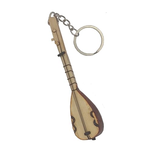 LEYFA Miniatur türkischer Baglama Schlüsselanhänger - Handgefertigtes Musikinstrument Ornament Geschenk, Holz, Mini LEYFA Miniatur türkischer Baglama Schlüsselanhänger - Handgefertigtes Musikinstrument Ornament Geschenk, Holz, Mini von LEYFA