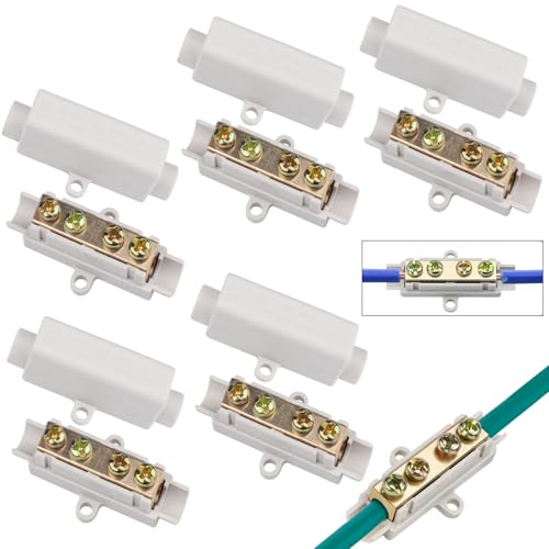 5 Stück Drahtverbinder Messingleiter, Kabel Verbinder Lüsterklemme, Abs-Gehäuse Stoßdraht-Klemmblock 1000 V 100 A, Geeignet Für 2,5 Bis 16 Mm² Draht Für Deckenleuchten, Schalter Amperemeterve. 5 Stück Drahtverbinder Messingleiter, Kabel Verbinder Lüsterklemme, Abs-Gehäuse Stoßdraht-Klemmblock 1000 V 100 A, Geeignet Für 2,5 Bis 16 Mm² Draht Für Deckenleuchten, Schalter Amperemeterve. von LEZED
