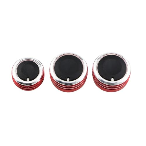 LFDTO 3 Stücke Auto Klimaanlage Wärmesteuerung Schalter AC Knopf Fit for Volkswagen Fit for VW Caddy 2005-2010 Autoteile Zubehör(Red) von LFDTO
