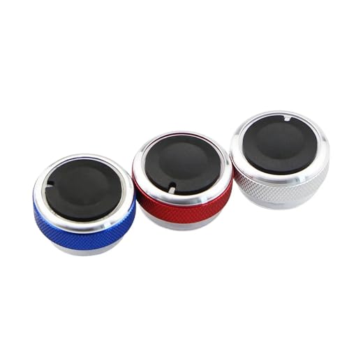 LFDTO 3 Teile/satz Aluminium Legierung Klimaanlage Knopf AC Knopf Wärme Control Taste Fit for Ford Focus 2 MK2 Focus 3 MK3 Mondeo Limousine(Red) von LFDTO